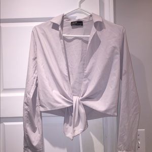 Flowy light grey blouse
